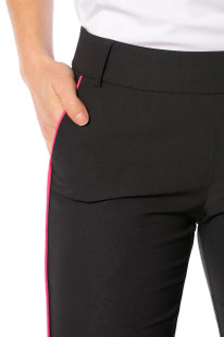 Golftini Stretch Ankle Pant - Black/Hot Pink