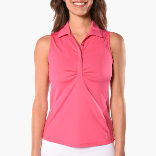 Golftini Ruched Sleeveless Polo (Solids)
