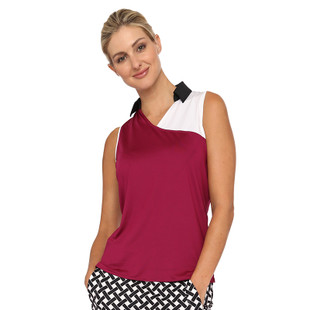 BelynKey Malibu Sleeveless Polo - Pomegranate