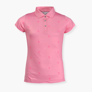 Garb Lilibet Short Sleeve Pink Palm Polo