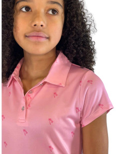 Garb Lilibet Short Sleeve Pink Palm Polo