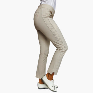 Golftini Stretch Ankle Pant - Khaki Houndstooth