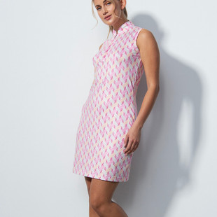 Perugia Geometric Pink Print Sleeveless Dress