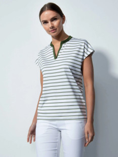 Daily Sports Itami Green Stripe Cap Sleeve Top