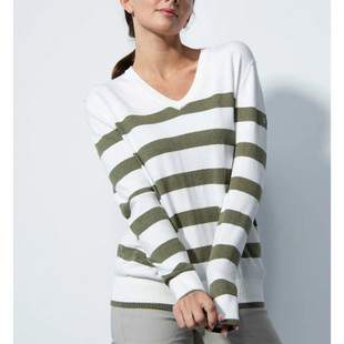 Daily Sports Ferrara Green Striped Knit Sweater