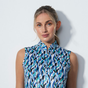 Daily Sports Navara Abstract Blue Sleeveless Dress