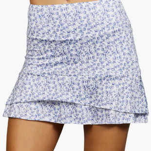 Denise Cronwall Navia Tiered Skort - Floral Flow Navy