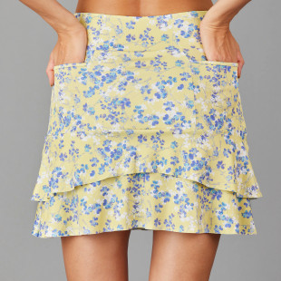 Denise Cronwall Lively Tiered Skort - Yellow/Sky