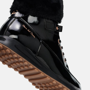 Duca Del Cosma Francesca Black High Top Fleece Golf Boot