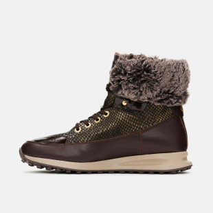 Duca Del Cosma Francesca Dark Brown Snake High Top Fleece Golf Boot