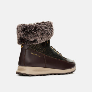 Duca Del Cosma Francesca Dark Brown Snake High Top Fleece Golf Boot