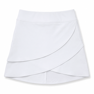 White IBKUL Solid 17" Layered Skort