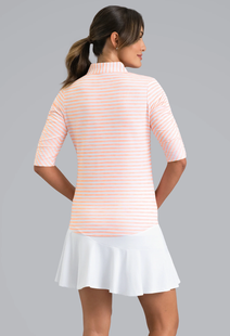 IBKUL Landon Stripe II Long Sleeve Quarter Zip Mock