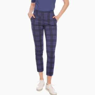 Swing Control Techno Plaid Jacquard Ankle Pant