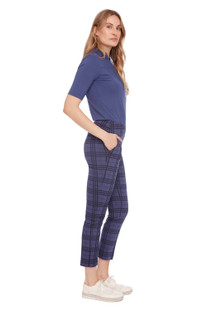 Swing Control Techno Plaid Jacquard Ankle Pant