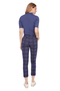 Swing Control Techno Plaid Jacquard Ankle Pant