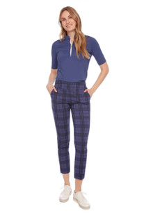 Swing Control Techno Plaid Jacquard Ankle Pant