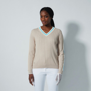 Daily Sports Mairi Raw Beige V-Neck Sweater