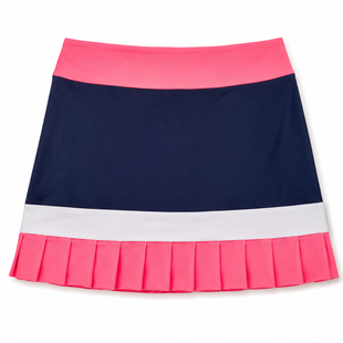 Punch & Navy Pleated Skort