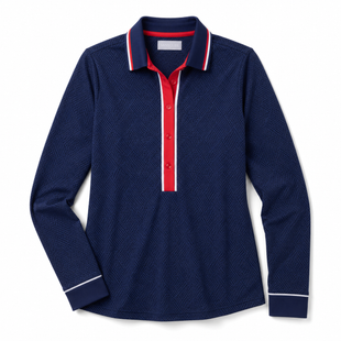 SanSoleil Betsy Long Sleeve SolairCool Tipped Polo