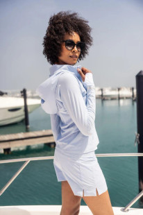 Seersucker Blue Be An Athlete Hooded Jacket