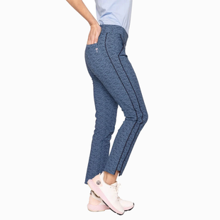 Seersucker Blue Swirl Stretch Ankle Pant