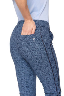 Golftini Seersucker/Blue Swirl Stretch Ankle Pant