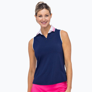 BelynKey Penny Ink/Rose Sleeveless Polo