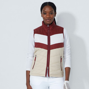 Daily Sports Block-Striped Winery/Beige Padded Vest