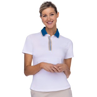 BelynKey Parker Chalk/Peacock Short Sleeve Polo