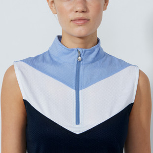 Daily Sports Dark Navy Block Sleeveless Mock