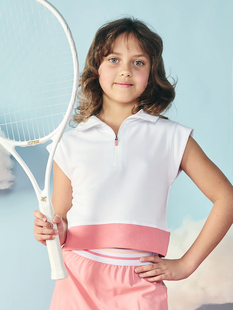  GARB Jemma White/Flamingo Youth Polo