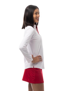 SanSoleil  Embroidered Merry Cool Ultra‑Mesh Zip Mock