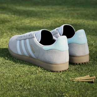 Adidas Gazelle Beige/Mint Spikeless Golf Shoe 