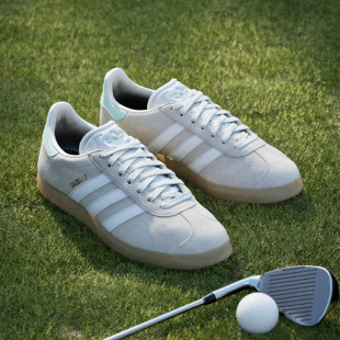 Adidas Gazelle Beige/Mint Spikeless Golf Shoe 