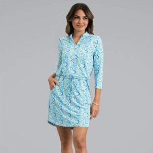 IBKUL Alexis 3/4 Sleeve Drawstring Dress