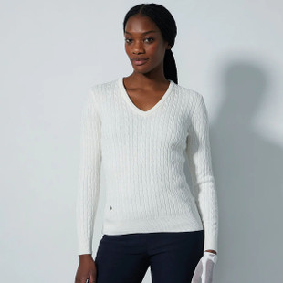 Daily Sports Madelene Cable Knit V-Neck Sweater {PS26]