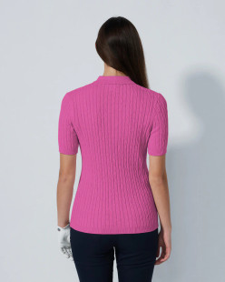 Daily Sports Madelene Cable Knit Short Sleeve Polo {PS26]