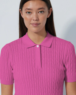 Daily Sports Madelene Cable Knit Short Sleeve Polo {PS26]