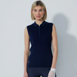 Daily Sports Madelene Cable Knit Sleeveless Polo {PS26]