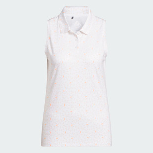 Adidas Ultimate365 White/Dusky Orange Ottoman Sleeveless Polo