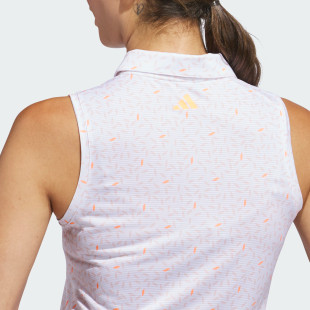 Adidas Ultimate365 White/Dusky Orange Ottoman Sleeveless Polo