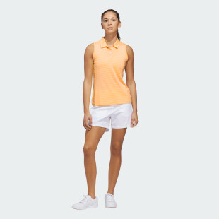 Adidas Performance Stripe Semi Ice Tangerine Sleeveless Polo [SS26]