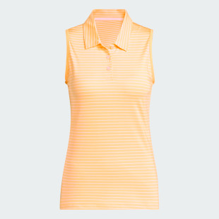 Adidas Performance Stripe Semi Ice Tangerine Sleeveless Polo [SS26]