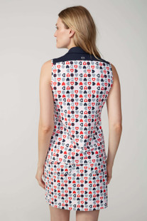 Swing Control Navy Hearts Sleeveless Velocity Top