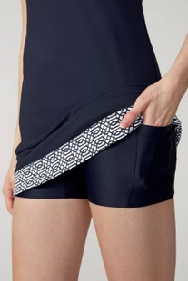 Swing Control Navy Keys Sleeveless Dress