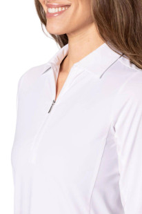 Golftini Cool Girl White Long Sleeve Cooling Polo