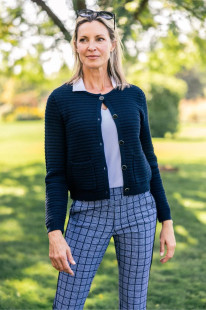 Golftini Varsity Navy Stretch Cardigan