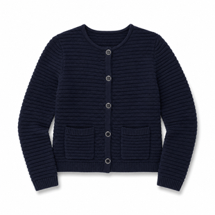 Golftini Varsity Navy Stretch Cardigan