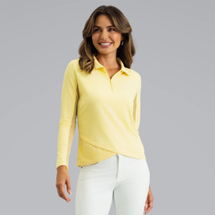 IBKUL Solid Long Sleeve Layer Hem Zip Polo [2026]